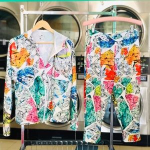 NIKE DRI-FIT Diamonds Jewel Print Track Suit Set S